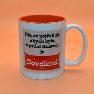 Keramický hrnek s potiskem - Dovolená žena