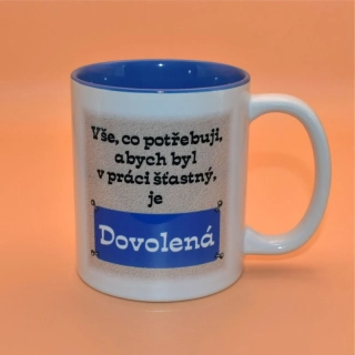 Keramický hrnek s potiskem - Dovolená muž