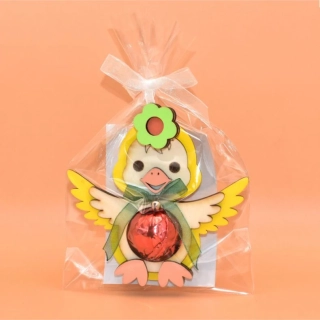 Velikonoční dekorace kuřátko + pralinka s kakaovým krémem